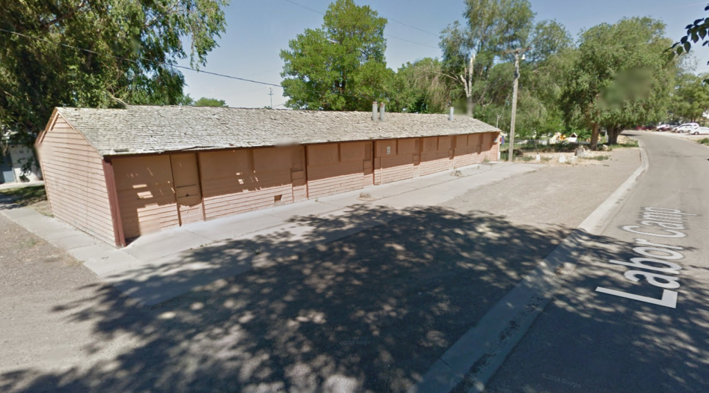 A surviving barrack style building at the camp site. Source: Google Maps.