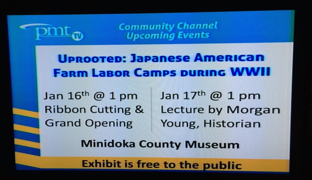 Local television advertised exhibit events during the opening weekend.